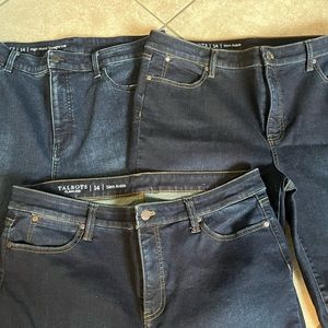 Talbots 3 pair NEW jeans size 14 womens